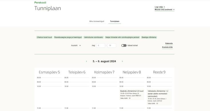 Perekooli kalender